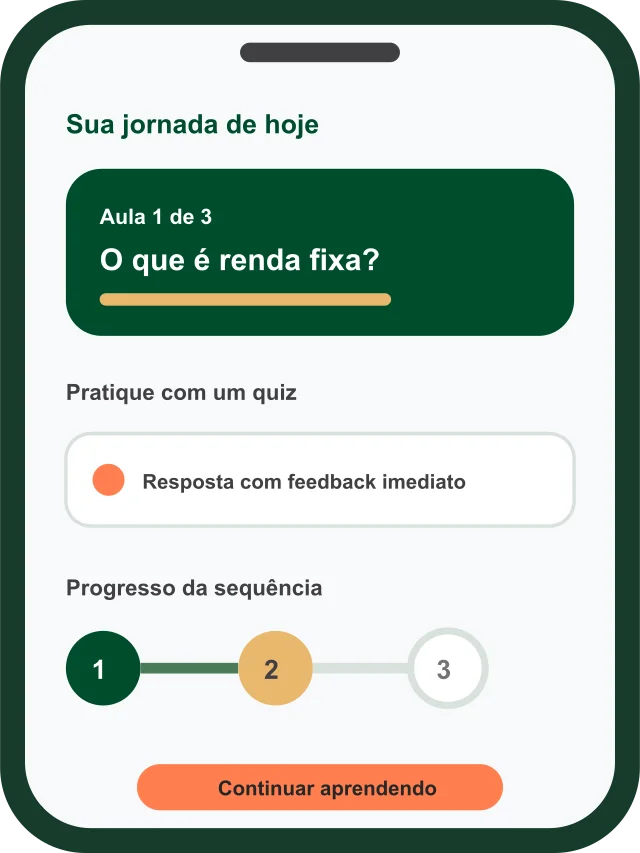 Prévia estática da experiência de aprendizado Dino no celular
